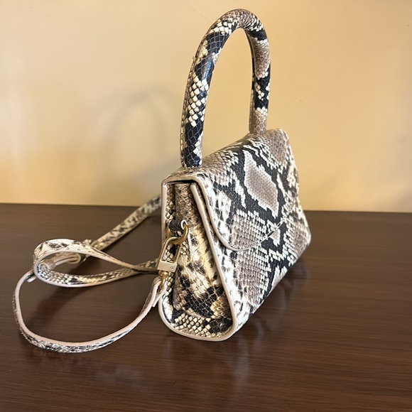 By Far Python Print Mini Top Handle Crossbody Bag - Picture 3 of 8